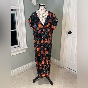 ZARA Trafaluc Navy Floral Maxi Dress | XS | Missing Belt | Excellent Condition